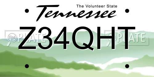 Z34QHT Tennessee License Plate