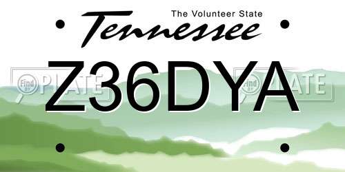 Z36DYA Tennessee License Plate