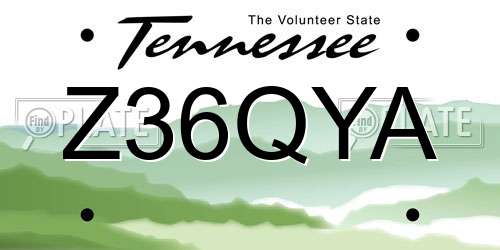 Z36QYA Tennessee License Plate