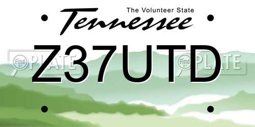 Z37UTD Tennessee License Plate