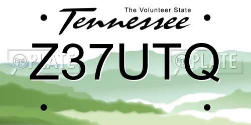 Z37UTQ Tennessee License Plate