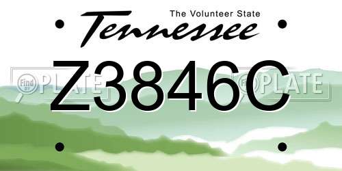 Z3846C Tennessee License Plate