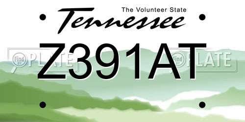Z391AT Tennessee License Plate