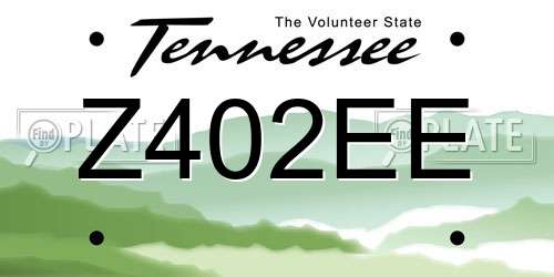 Z402EE Tennessee License Plate