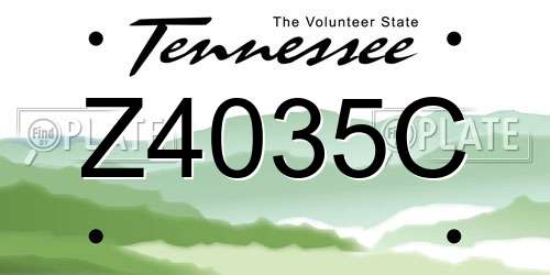 Z4035C Tennessee License Plate