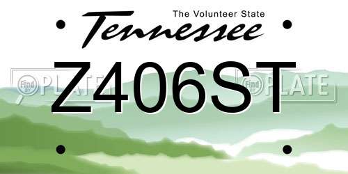 Z406ST Tennessee License Plate
