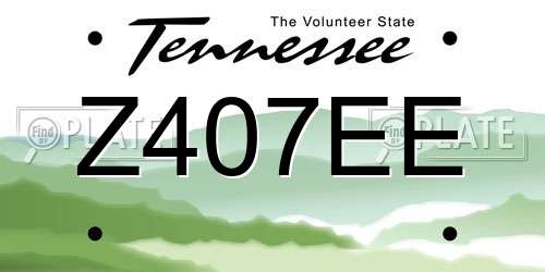 Z407EE Tennessee License Plate
