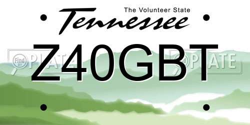Z40GBT Tennessee License Plate