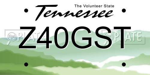 Z40GST Tennessee License Plate