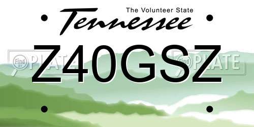 Z40GSZ Tennessee License Plate
