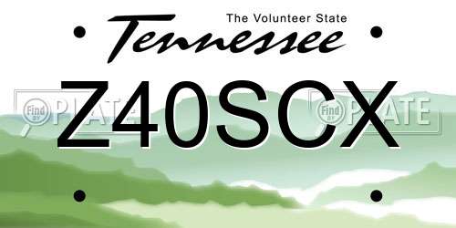 Z40SCX Tennessee License Plate