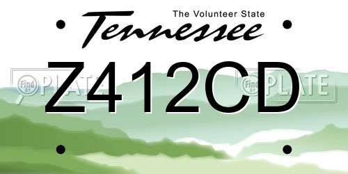 Z412CD Tennessee License Plate