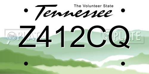Z412CQ Tennessee License Plate