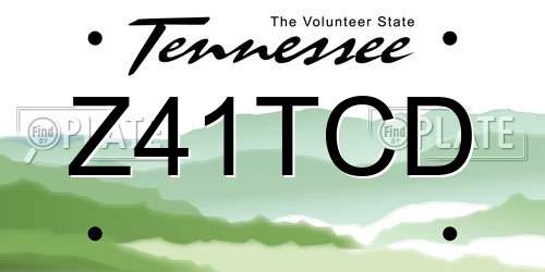 Z41TCD Tennessee License Plate