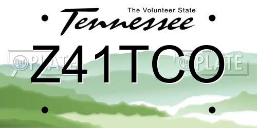 Z41TCO Tennessee License Plate