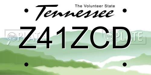 Z41ZCD Tennessee License Plate