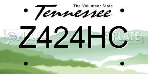Z424HC Tennessee License Plate