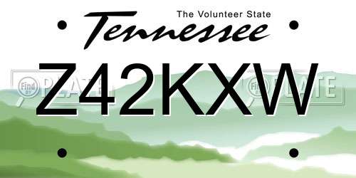 Z42KXW Tennessee License Plate