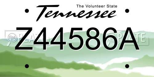 Z44586A Tennessee License Plate