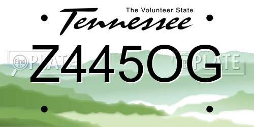 Z445OG Tennessee License Plate