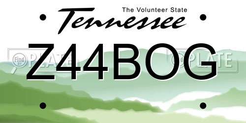 Z44BOG Tennessee License Plate