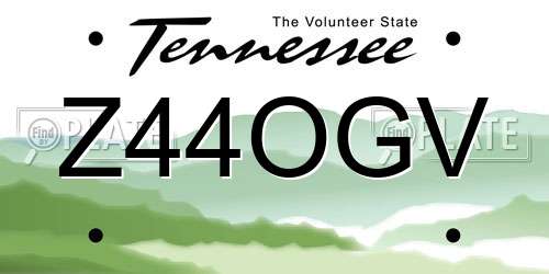 Z44OGV Tennessee License Plate