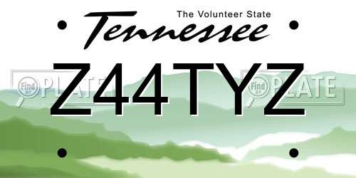 Z44TYZ Tennessee License Plate