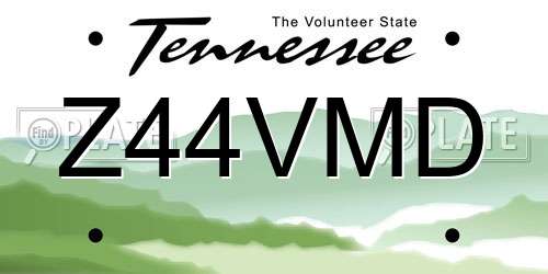Z44VMD Tennessee License Plate