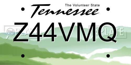 Z44VMQ Tennessee License Plate