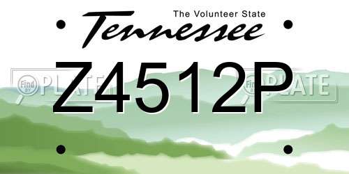 Z4512P Tennessee License Plate