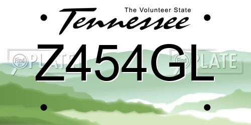Z454GL Tennessee License Plate