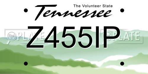 Z455IP Tennessee License Plate