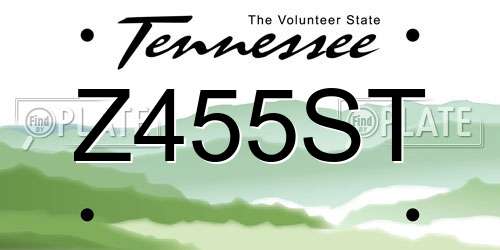 Z455ST Tennessee License Plate