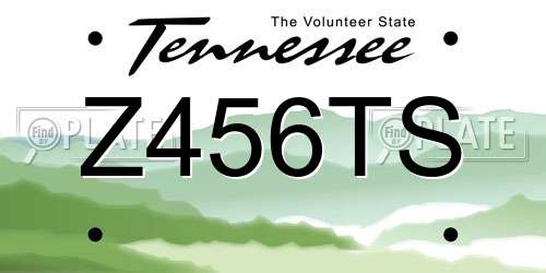 Z456TS Tennessee License Plate