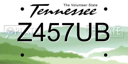 Z457UB Tennessee License Plate
