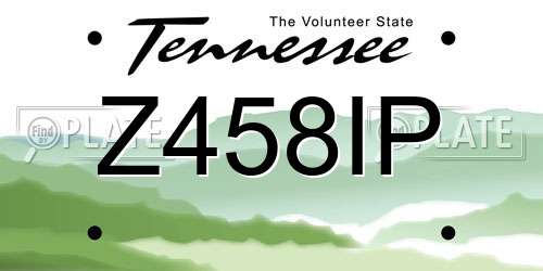 Z458IP Tennessee License Plate