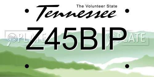 Z45BIP Tennessee License Plate