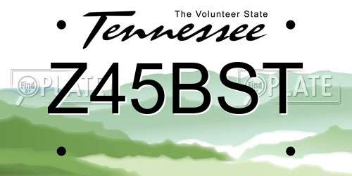 Z45BST Tennessee License Plate
