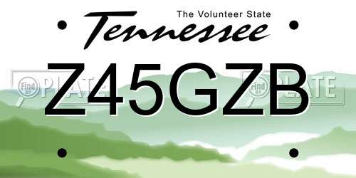 Z45GZB Tennessee License Plate