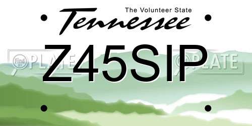Z45SIP Tennessee License Plate
