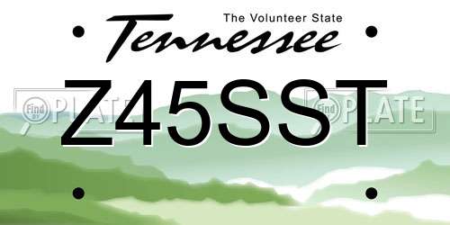 Z45SST Tennessee License Plate