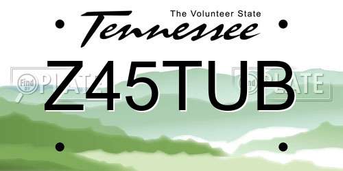 Z45TUB Tennessee License Plate