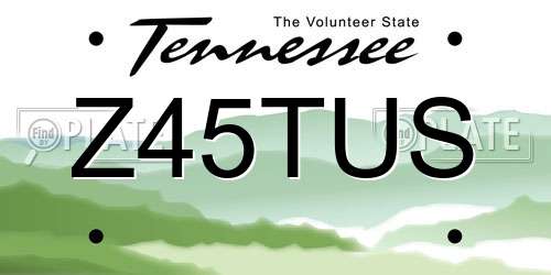 Z45TUS Tennessee License Plate
