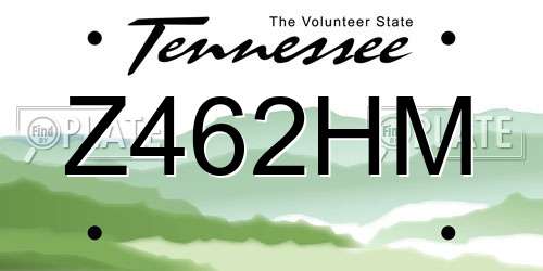 Z462HM Tennessee License Plate