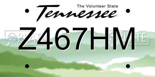 Z467HM Tennessee License Plate