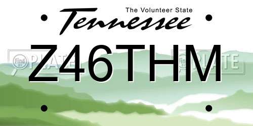 Z46THM Tennessee License Plate