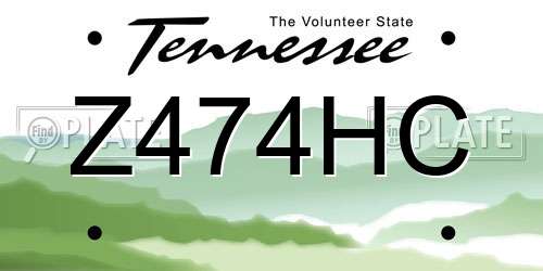 Z474HC Tennessee License Plate
