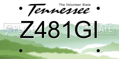 Z481GI Tennessee License Plate