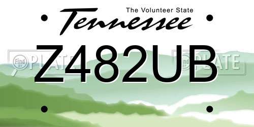 Z482UB Tennessee License Plate