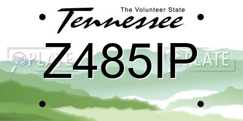 Z485IP Tennessee License Plate